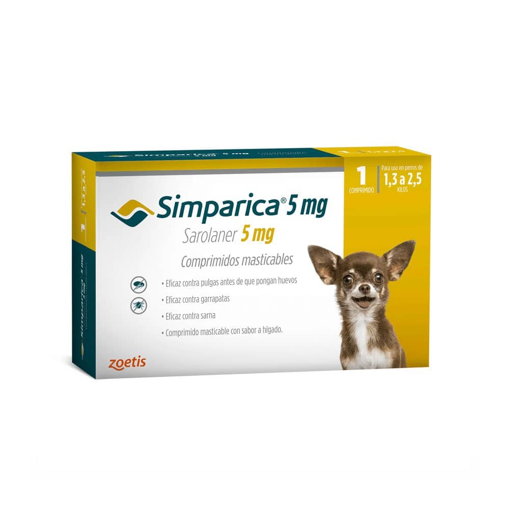 227.jpg Simparica 5Mg (1.3 - 2.5Kg) 1 Comprimido - Imagen 1