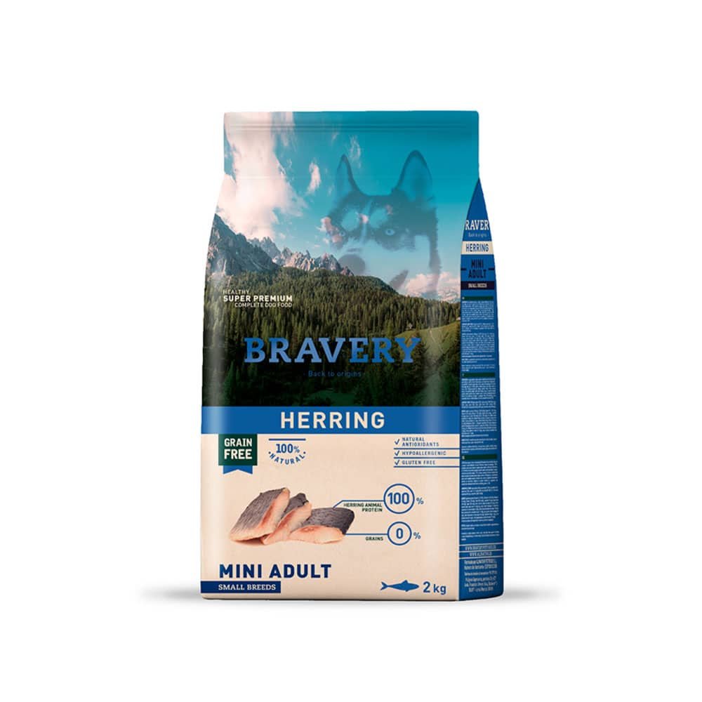 831.jpg Bravery Mini Adult Small Breeds Herring 2Kg - Imagen 1